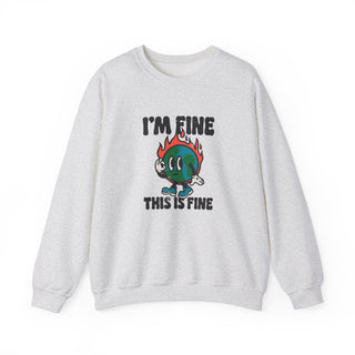 'I'm fine, this is fine'  Crewneck Adult Sweatshirt