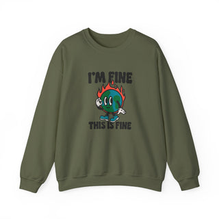 'I'm fine, this is fine'  Crewneck Adult Sweatshirt