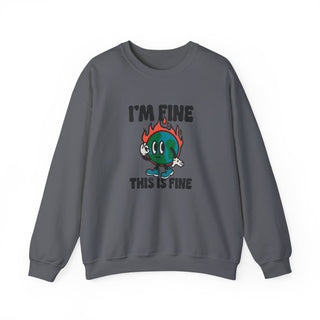 'I'm fine, this is fine'  Crewneck Adult Sweatshirt