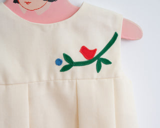 Vintage Toddler Girl Dress in Cream