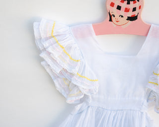 Vintage White Sheer Pinafore Baby Dress