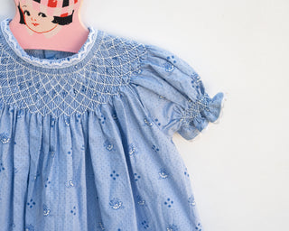 Vintage Handmade Smocked Toddler Girls Dress