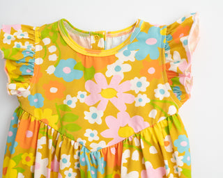 Baby Girls' Flutter Romper in Sixties Wild Blooms