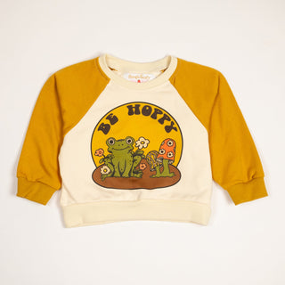 Be Hoppy Frog Kids Retro Graphic Sweatshirt - Strawberry Jam Kids