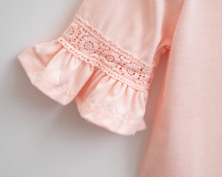 Bell Sleeve Solid Color Shirt in White or Pink - Strawberry Jam Kids