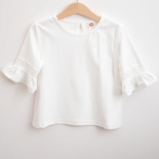 Bell Sleeve Solid Color Shirt in White or Pink - Strawberry Jam Kids