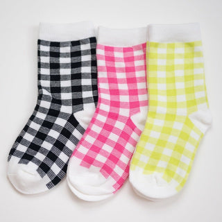 Checkered Sock Sets of 3 in a Variety of Colors for Boys and Girls - Strawberry Jam Kids