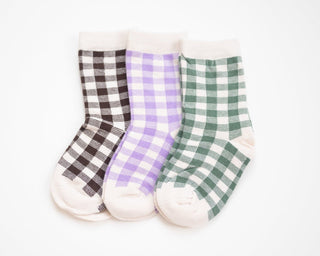 Checkered Sock Sets of 3 in a Variety of Colors for Boys and Girls - Strawberry Jam Kids