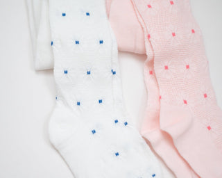 Flower Knit Tights for Baby and Toddler Girls - Strawberry Jam Kids