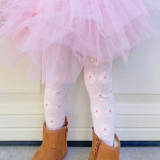 Flower Knit Tights for Baby and Toddler Girls - Strawberry Jam Kids