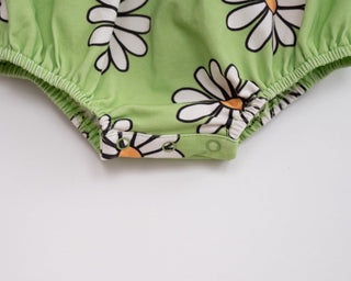 Green Daisy Baby Girl Romper - Strawberry Jam Kids