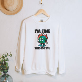 'I'm fine, this is fine'  Crewneck Adult Sweatshirt