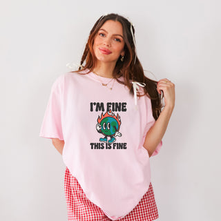 "I'm fine, this is fine" Unisex Adult Comfort Color T-Shirt