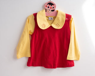 girls red and yellow top