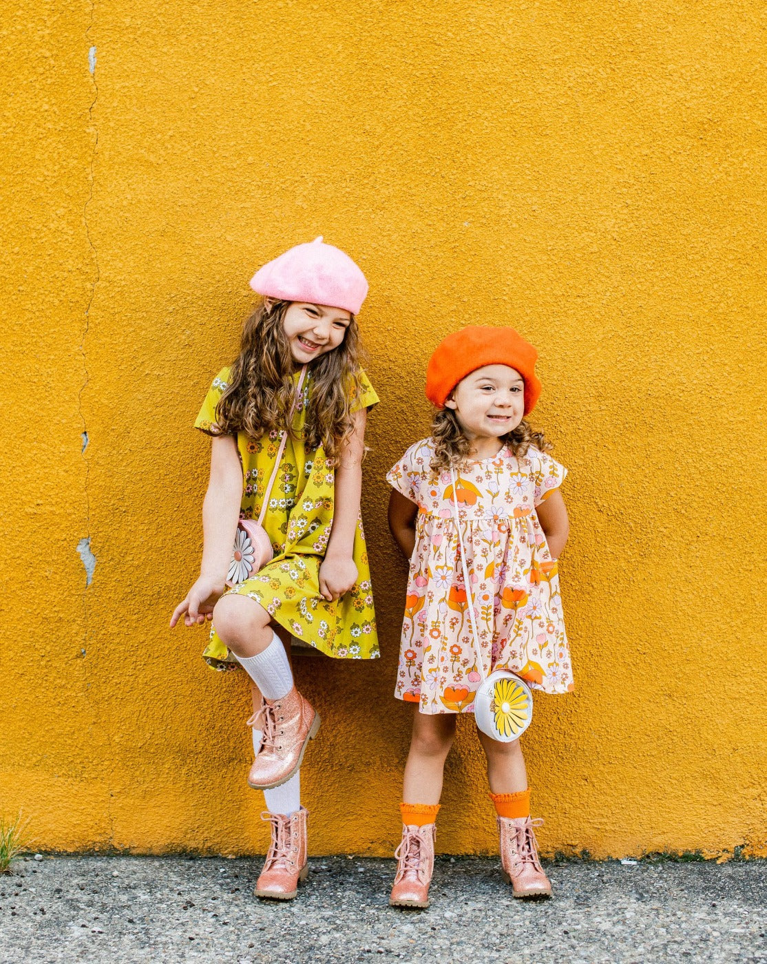 Green Retro Flower Print Baby and Little Girls Dress – Strawberry Jam Kids
